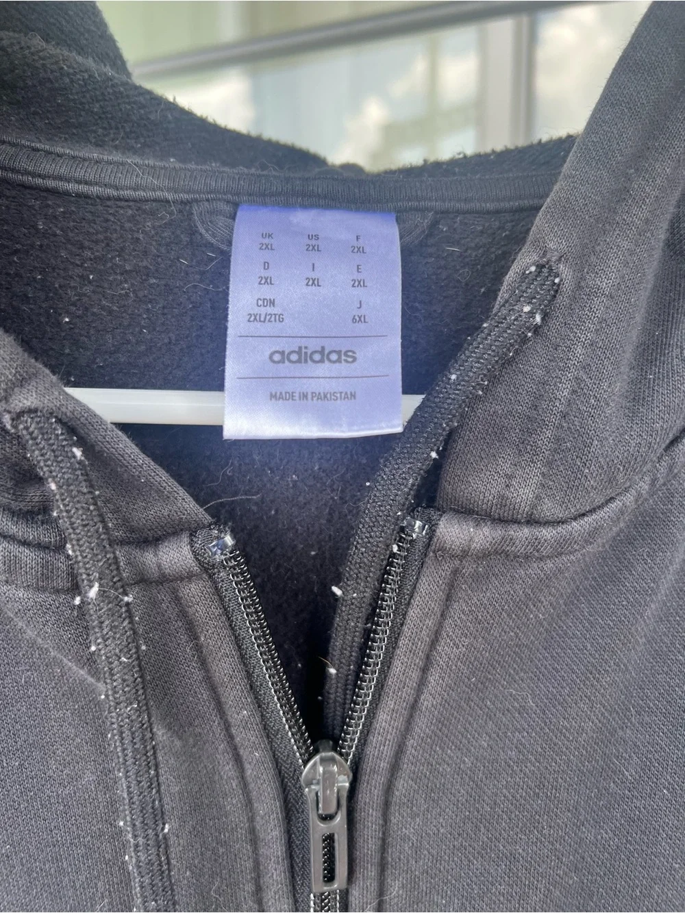 adidas Black Hooded Track Jacket with White Stripes